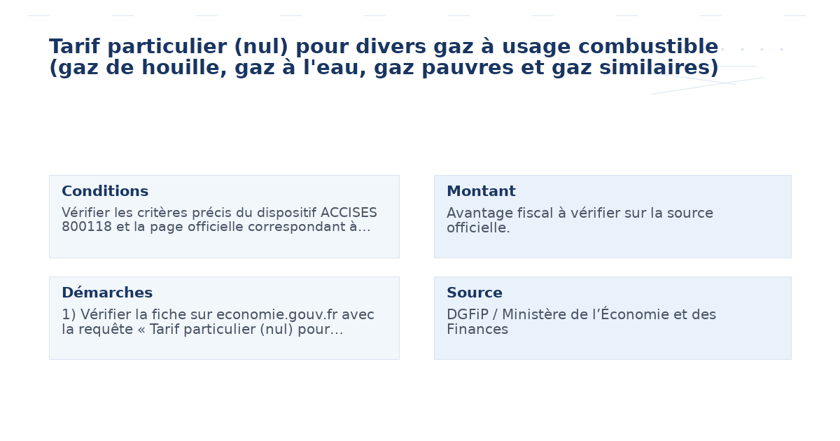 tarif particulier nul divers gaz usage