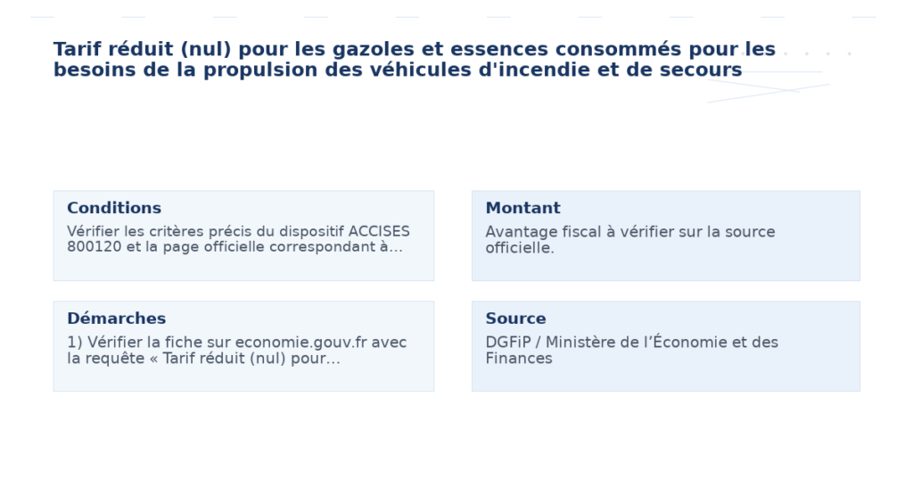 tarif réduit nul gazoles essences consommés