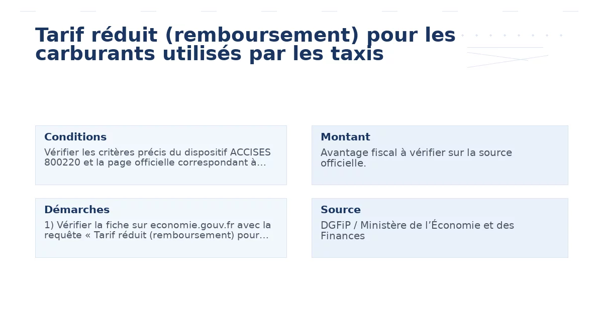 tarif réduit remboursement carburants utilisés taxis – Guide
