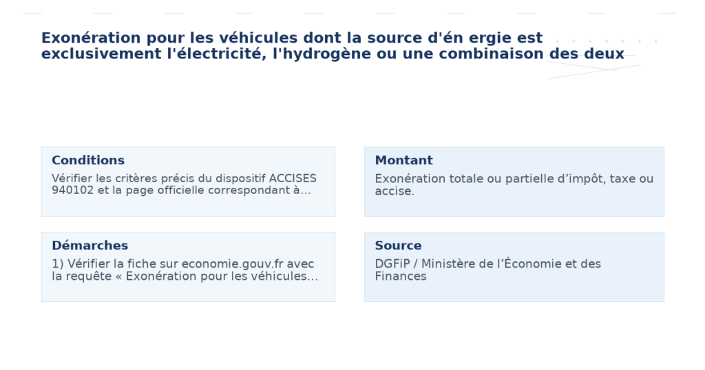 exonération véhicules dont source d’én ergie