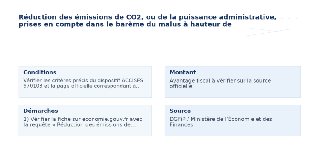 réduction émissions co2 puissance administrative prises