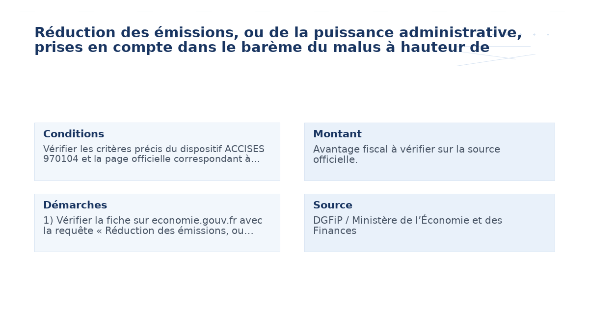 réduction émissions puissance administrative prises – Guide