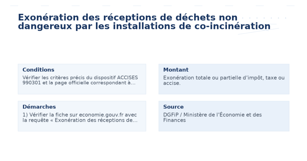 exonération réceptions déchets non dangereux