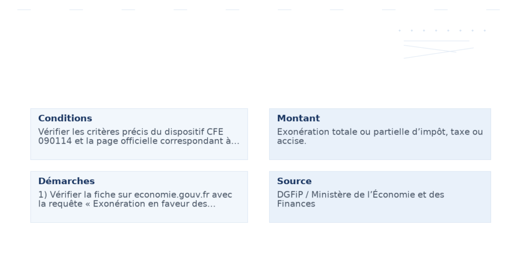 exonération faveur établissements exerçant activité