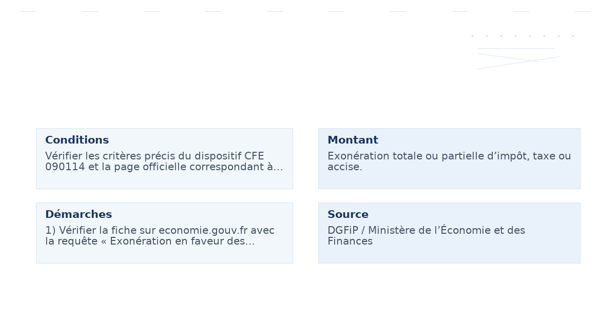 exonération faveur établissements exerçant activité – Guide