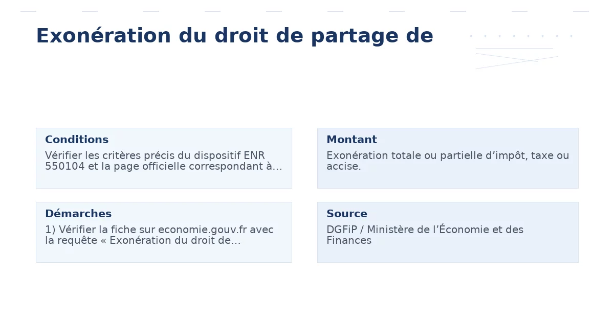 Exonération du droit de partage de
