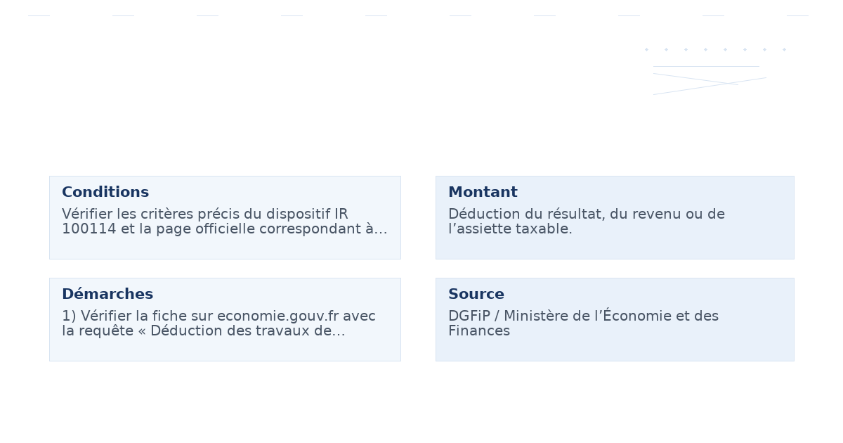 déduction travaux grosses réparations supportés nus – Guide