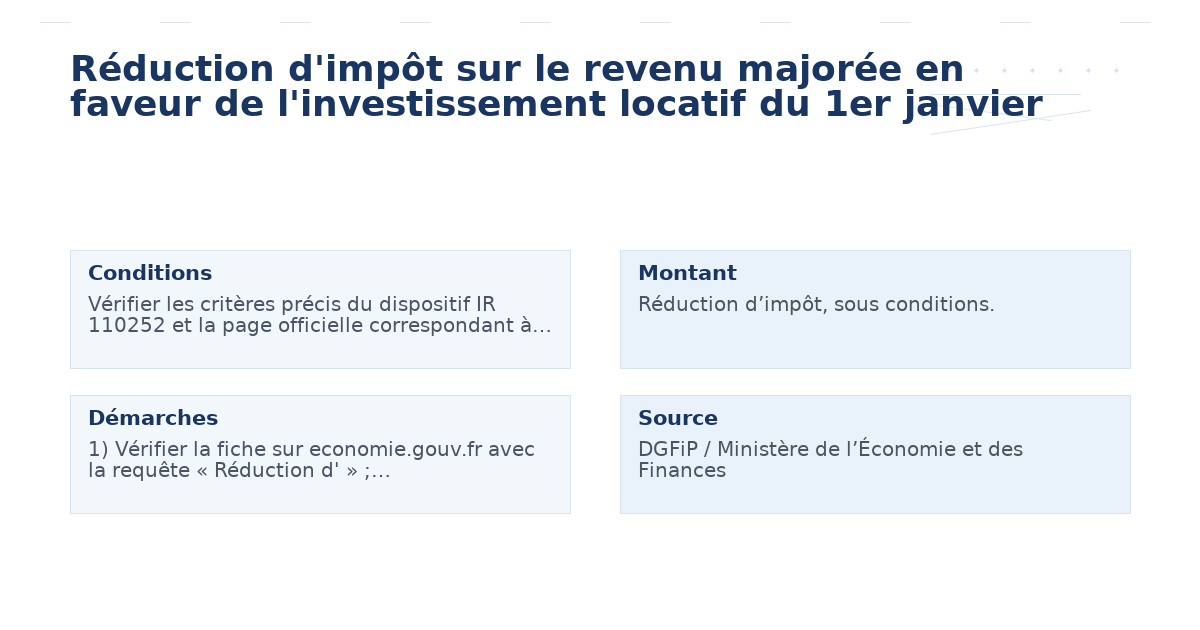 réduction d’impôt revenu majorée faveur – Guide 5 conseils