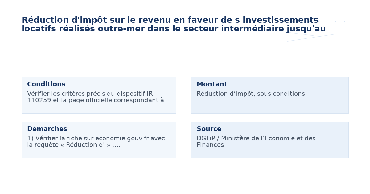 réduction d’impôt revenu faveur investissements – Guide essentiel