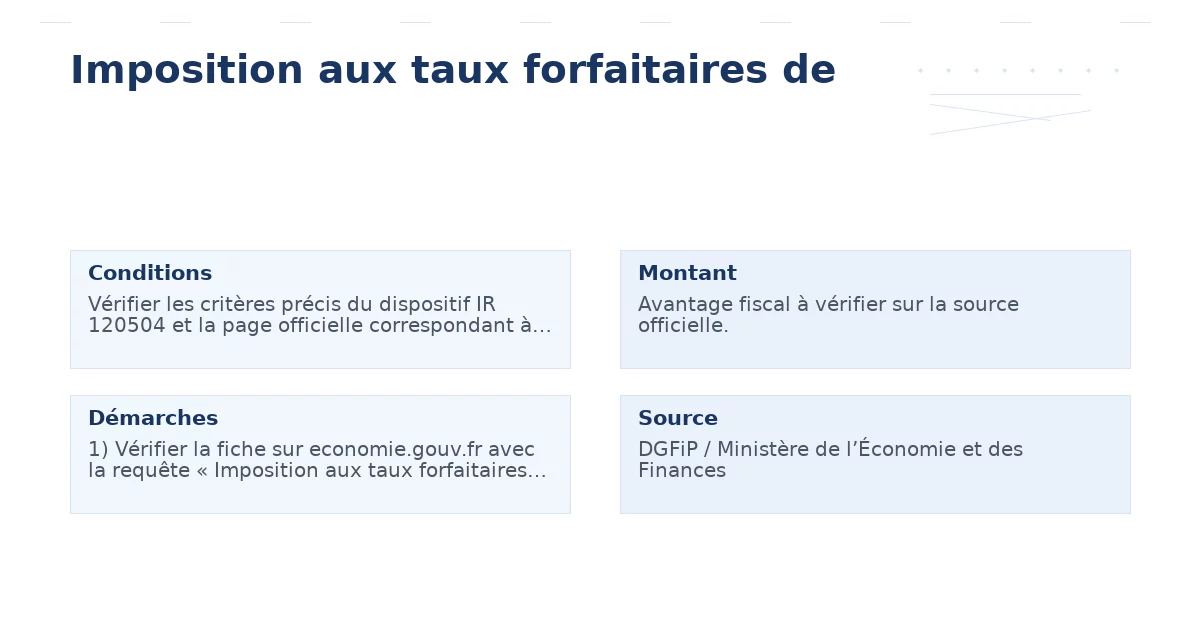 Imposition aux taux forfaitaires de
