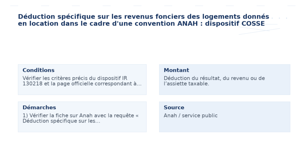 déduction spécifique revenus fonciers logements donnés