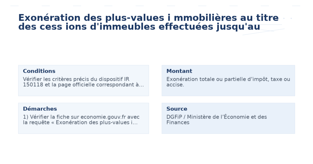 exonération plus values mmobilières titre cess