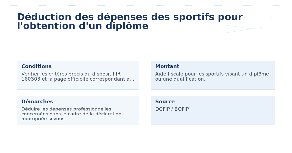 Déduction des dépenses des sportifs pour l&rsquo;obtention d&rsquo;un diplôme