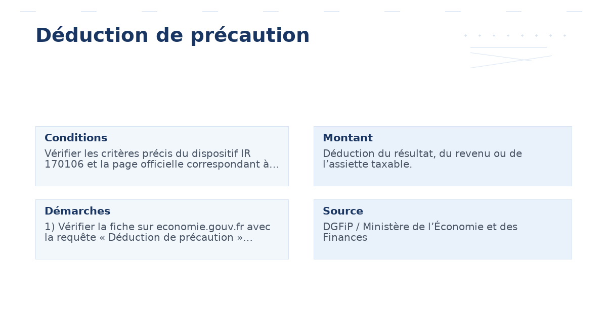 Déduction de précaution