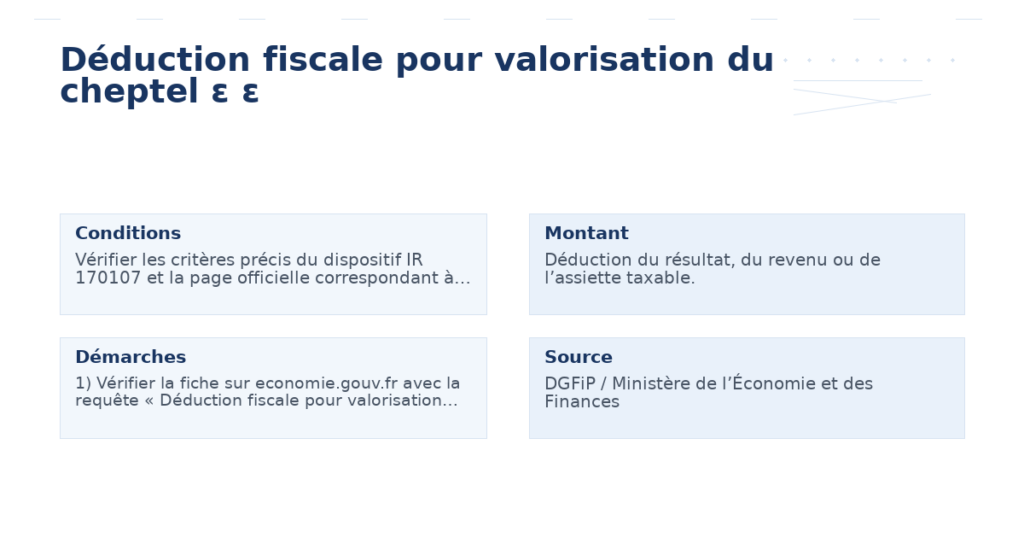 déduction fiscale valorisation cheptel