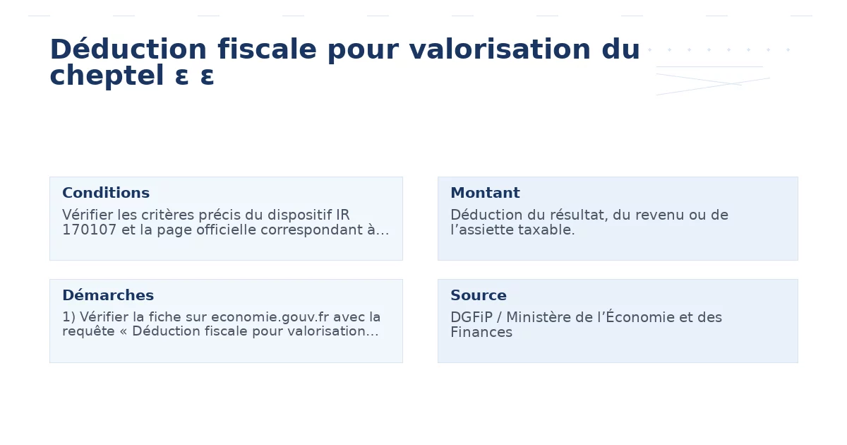 déduction fiscale valorisation cheptel – Guide essentiel 2026 2026