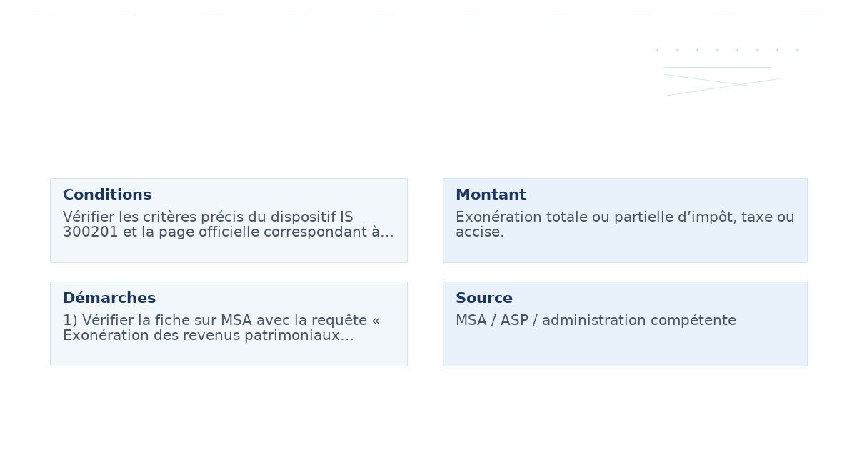 exonération revenus patrimoniaux établissements – Guide essentiel