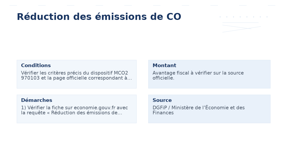 Réduction des émissions de CO