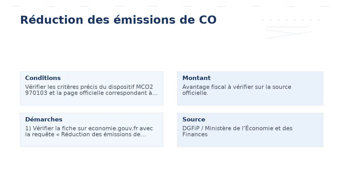 Réduction des émissions de CO
