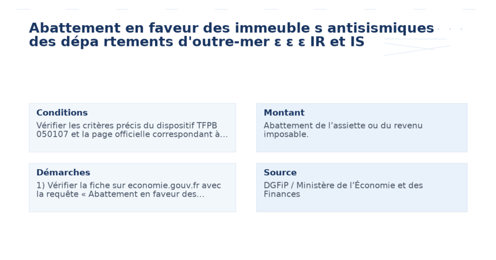 abattement faveur immeuble antisismiques dépa rtements